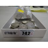 Parcel of pre-decimal mixed coinage including some with silver content