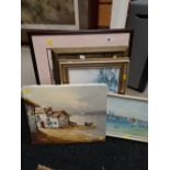 Parcel of circa 1970s oil paintings & prints etc