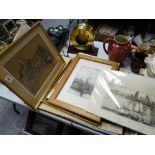 A parcel of framed & unframed drawings & paintings including The Prince of Wales in Welsh Guards