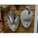 Two wooden carved tribal masks