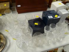 Quantity of good drinking glasses & boxed crystal items
