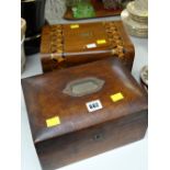 Two decorative boxes (one with brass carry handle)