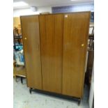 Good retro G-Plan wardrobe & headboard incorporating bedside tables, 171 x 102 x 55cms