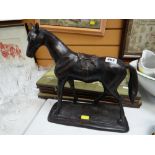 Bronze-type figure of a racehorse