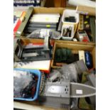 A parcel of mainly Hornby OO model train accessories, carriages, station buildings etc