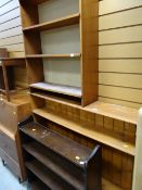 Three various pine & other bookcases