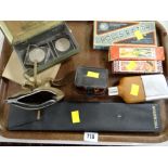 A leather wallet, parcel of coins, boxed Rolls Razor, hip flask etc