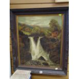 Early twentieth century oil on canvas of Aberdulais Falls, signed M MORGAN, dated 1928