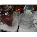 Art glass vase, cut glass vase, ice bucket etc