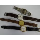 Four gents wristwatches including a vintage Longines, rotary Seiko etc