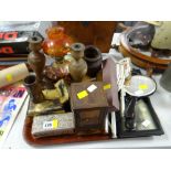 Tray of various collectables including dressing table brush & mirror sets, trinket boxes etc