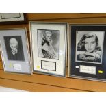 Framed photograph & autograph of KIM NOVAK, ELIZABETH MONTGOMERY & LAUREN BACALL
