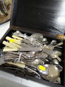 Box of various loose cutlery
