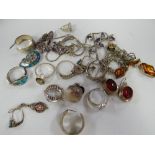 Collection of various silver jewellery