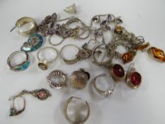 Collection of various silver jewellery