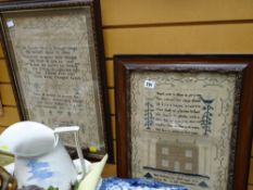 Two framed samplers, one dated 1835 & the other 1813 by MARY LLOYD & ELIZA MATTHEWS
