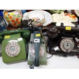 Three vintage telephones E/T