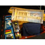 Crate of artist's equipment & paint including easel's, paint boxes etc