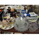 Tray of various collectables including Harry Potter figure, Liliput Lane, glassware etc