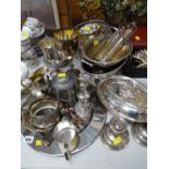 Parcel of various EPNS & other metalware including basket, entree dish, knife rests etc