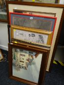 Parcel of framed prints & pictures including watercolours etc