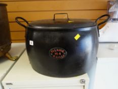 A Falkirk No. 4 black painted cast iron cooking pot