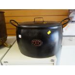 A Falkirk No. 4 black painted cast iron cooking pot