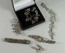 Parcel of marcasite & silver jewellery