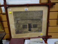 Framed print of the Rood Screen, Llangwm Church
