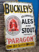 A large vintage Buckley's Ales & Stout advertising sign (outside)