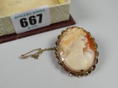 A 12ct gold & mounted cameo brooch