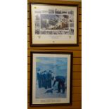 Two framed prints relating to Winston Churchill