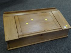 A large pine sloped writing box