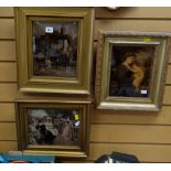 Three framed crystoleums - mother & child etc