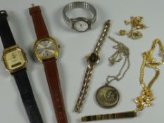 A parcel of watches & believed gold jewellery