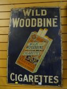 A vintage enamel 'Wild Woodbine' cigarettes advertising sign, 90 x 60cms