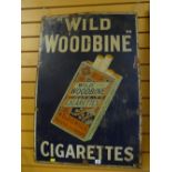 A vintage enamel 'Wild Woodbine' cigarettes advertising sign, 90 x 60cms