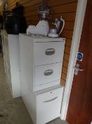A pair of Bisley four-drawer filing cabinets together with two other smaller etc