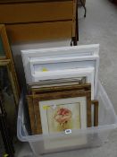 A box of modern framed furnishing prints