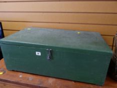 Small green painted pine chest