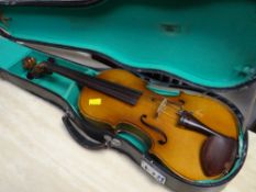 A modern cased Chinese violin