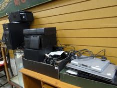 A Sony CD player, Hitachi DVD player, computer monitor, printer & other equipment E/T