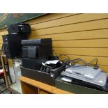 A Sony CD player, Hitachi DVD player, computer monitor, printer & other equipment E/T