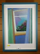 ROBERT HART (Barry artist) acrylic - view through window