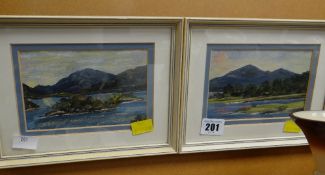 Two small framed watercolours of Highland scenes