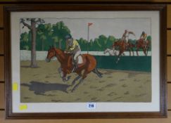 A framed horse racing print by CHARLES ANSELIN POCHOIR