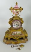 A nineteenth century Rococo ormolu & gilt French-style mantel clock