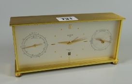 A Garrard & Co Luxor mantel clock with thermometer & barometer
