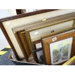Box of framed prints, pictures etc