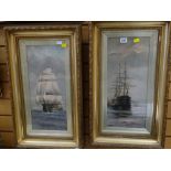 Pair of framed maritime prints by A B CULL